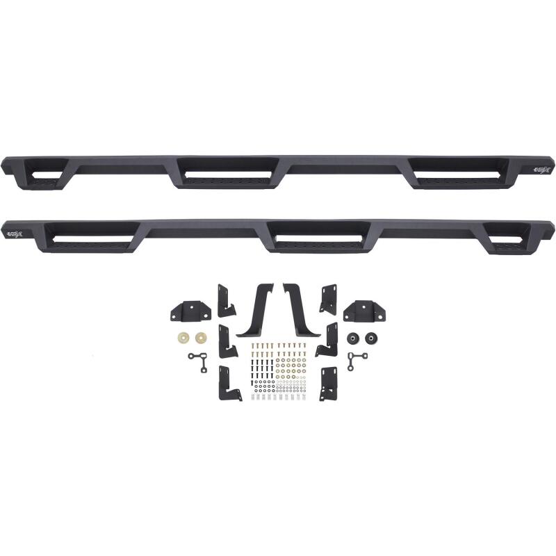 WES Nerf Bars - HDX Drop - Westin 99-16 Ford F-250/350/450/550 CC (6.75ft Bed) HDX Drop Whl to Whl Nerf Step Bars - Text Blk