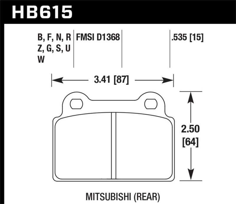 HAWK HPS Brake Pad Sets - Hawk EVO X HPS Street Rear Brake Pads
