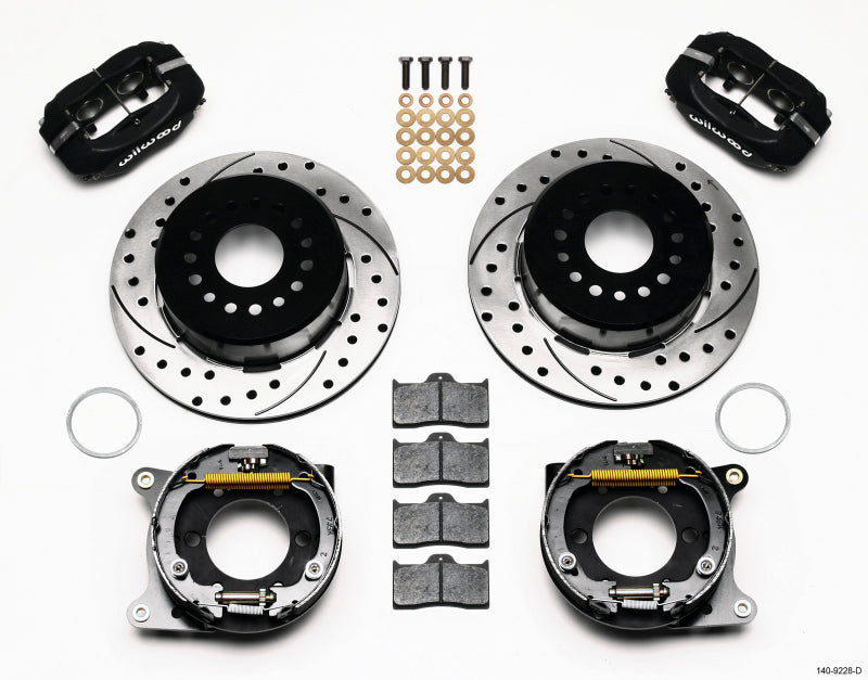 WIL Dynalite Brake Kit - Wilwood Forged Dynalite P/S Park Brake Kit Drilled 2005-2014 Mustang