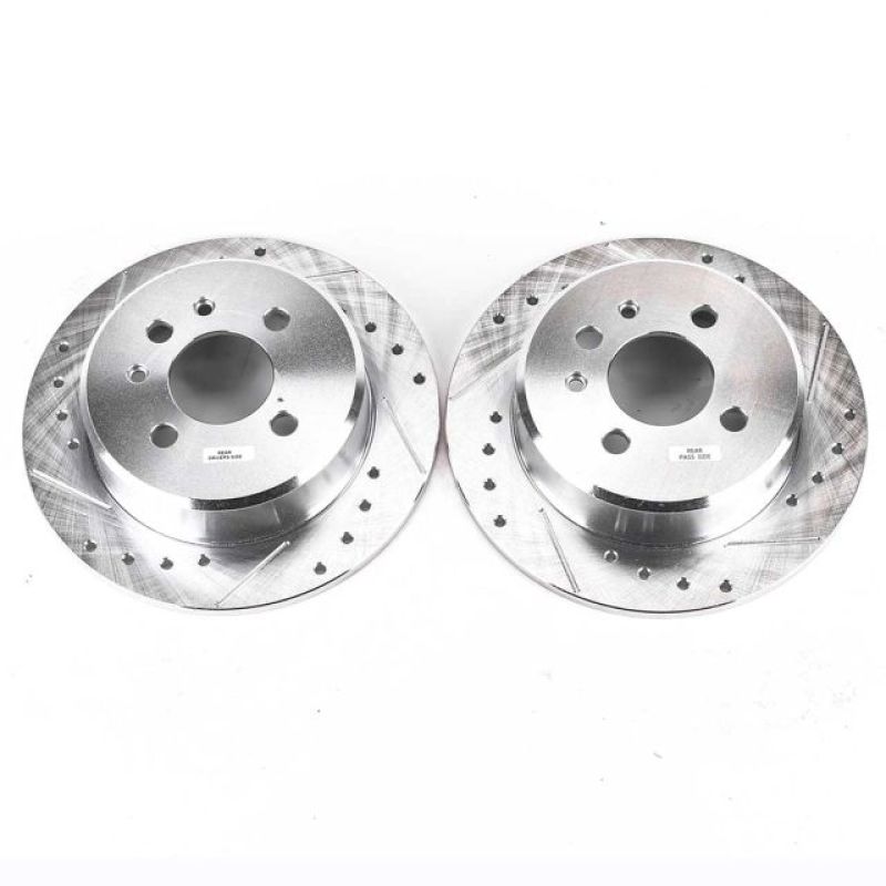 PSB Evolution Drill/Slot Rotor - Power Stop 1991 BMW 318i Rear Evolution Drilled & Slotted Rotors - Pair