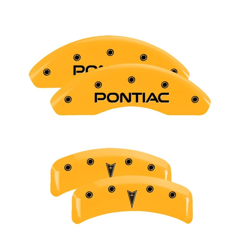 MGP Caliper Covers 4 Logo - MGP 4 Caliper Covers Engraved Front Pontiac Rear Arrow Yellow Finish Blk Char 1997 Pontiac Firebird
