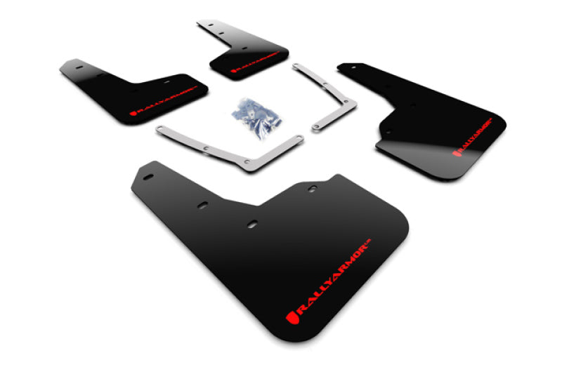 RAL UR Blk Flap/Rd Logo - Rally Armor 16-21 Honda Civic Si Black UR Mud Flap w/Red Logo