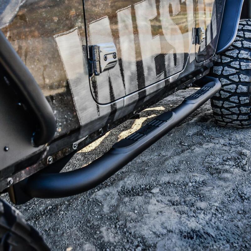 WES Nerf Bars - E-Series 3 - Westin 18-22 Jeep Wrangler JLU 4dr. E-Series 3 Nerf Step Bars - Tex. Blk