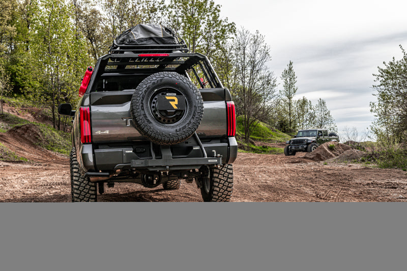 GOR Spare Tire Carriers - Go Rhino Swing-A-Way Hitch Mounted Tire Carrier (Lic. Plate Lights Not Included) - Textured Black