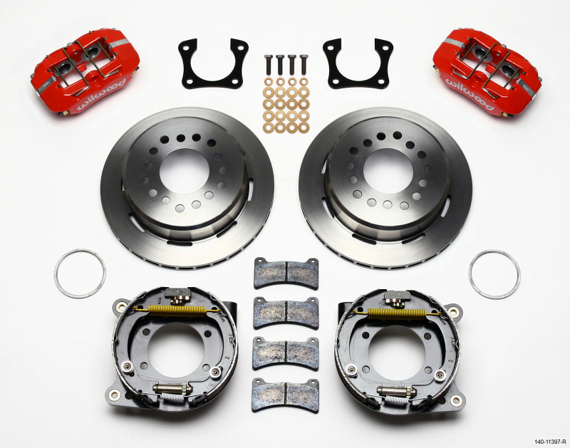 WIL Dynapro Brake Kit - Wilwood Dynapro Low-Profile 11.00in P-Brake Kit - Red 58-64 Olds/Pontiac Ends 2.81in Offset