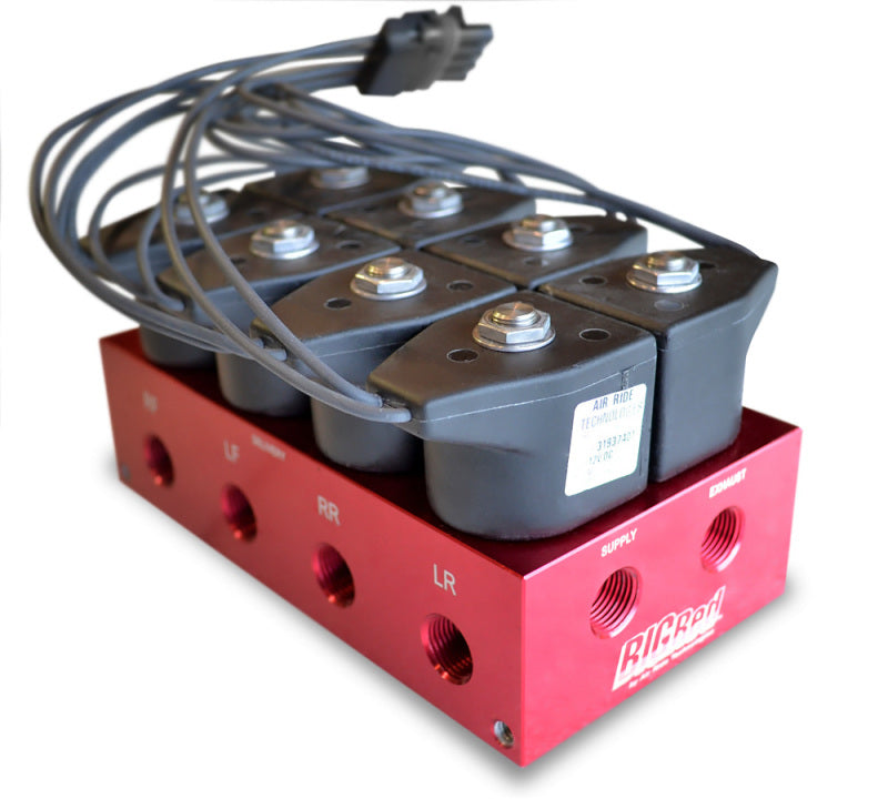 RID Compressor Kits - Ridetech 6 Gallon High Flow Big Red Compressor Leveling System Analog