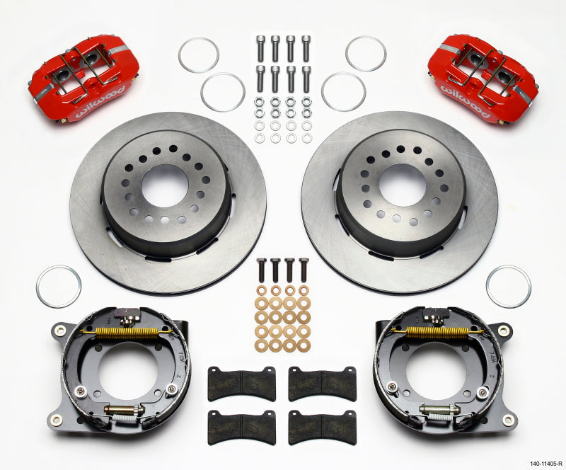 WIL Dynapro Brake Kit - Wilwood Dynapro Low-Profile 11.00in P-Brake Kit - Red 55-57 Chevy 2.34in Offset
