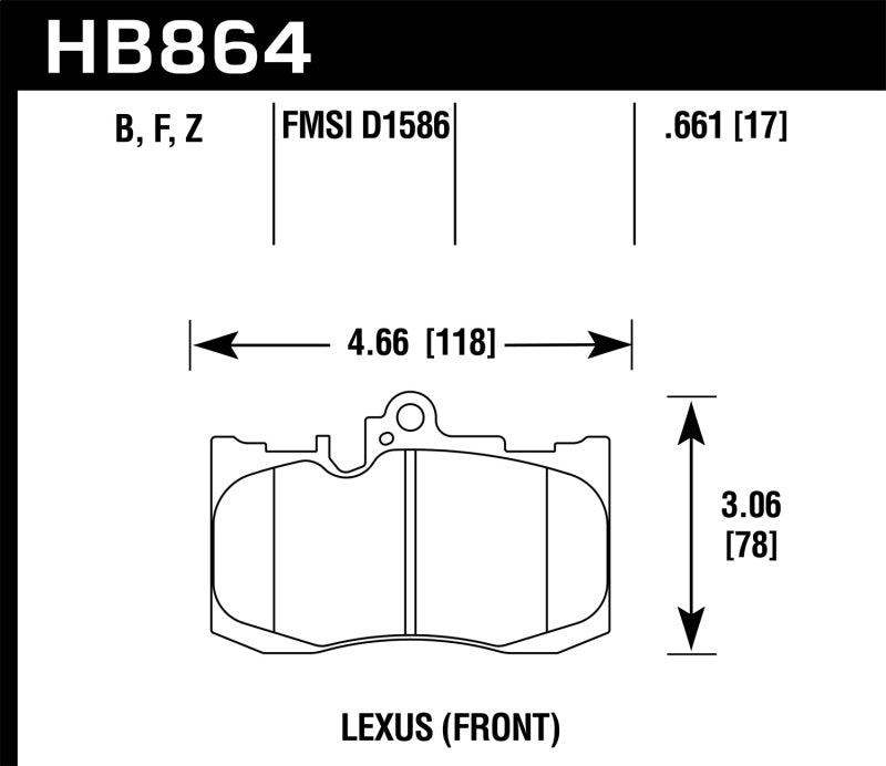 HAWK HPS Brake Pad Sets - Hawk 13-17 Lexus GS350/GS350 F Sport / 12-17 Lexus IS350 HPS Street Front Brake Pads