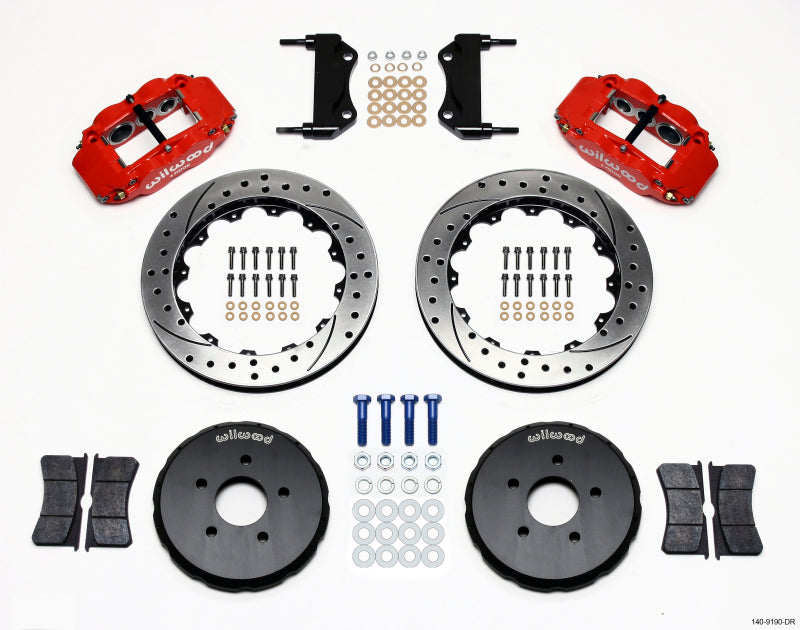 WIL Superlite Brake Kit - Wilwood Narrow Superlite 6R Front Hat Kit 13.06in Drill Red Nissan 350Z/Fiti G35