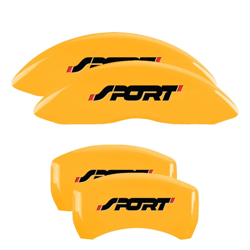 MGP Caliper Covers 4 Logo - MGP 4 Caliper Covers Engraved Front & Rear No bolts/Sport Yellow finish black ch