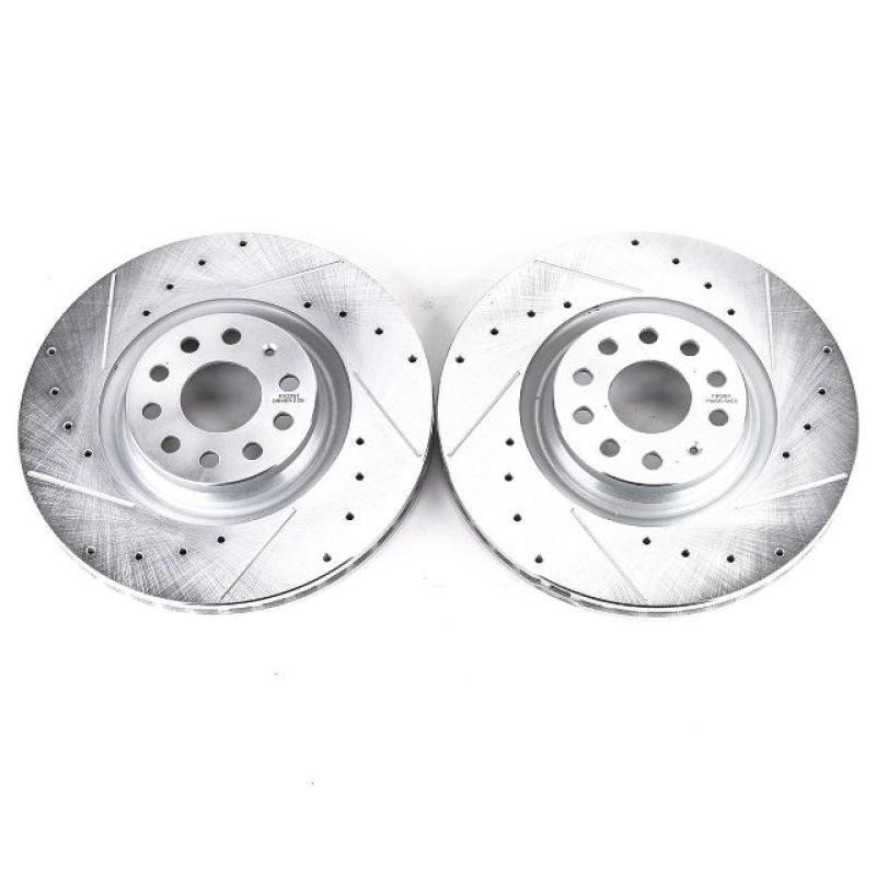 PSB Evolution Drill/Slot Rotor - Power Stop 15-18 Audi S3 Front Evolution Drilled & Slotted Rotors - Pair