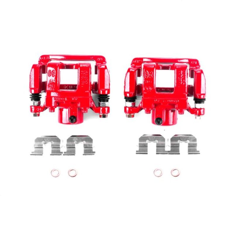 PSB Red Calipers - Power Stop 11-15 Hyundai Sonata Rear Red Calipers w/Brackets - Pair