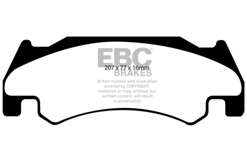 EBC Ultimax2 Brake Pad Sets - EBC 05-06 Dodge Ram SRT-10 8.3 Ultimax2 Front Brake Pads