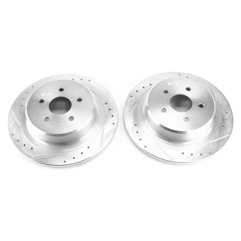 PSB Evolution Drill/Slot Rotor - Power Stop Jeep Wrangler BBK Rear Drilled & Slotted Rotor - Pair