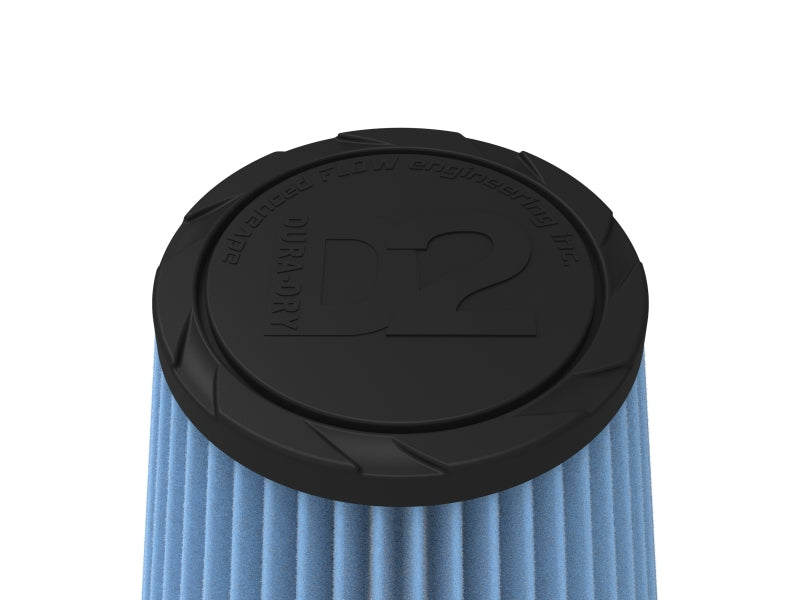 AFE Universal D2 Dura Dry Air Filter - aFe POWER Universal Clamp-On Air Filter w/ D2 Dura-Dry Media - 4in F x 6in B x 4in T x 6in H