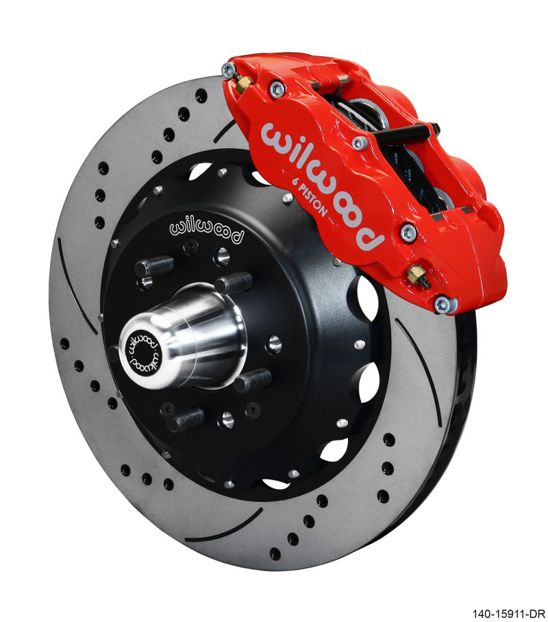 WIL Superlite Brake Kit - Wilwood Narrow Superlite 6R Front Big Brake Kit 14.00in SRP Drilled and Slotted Rotor - Red
