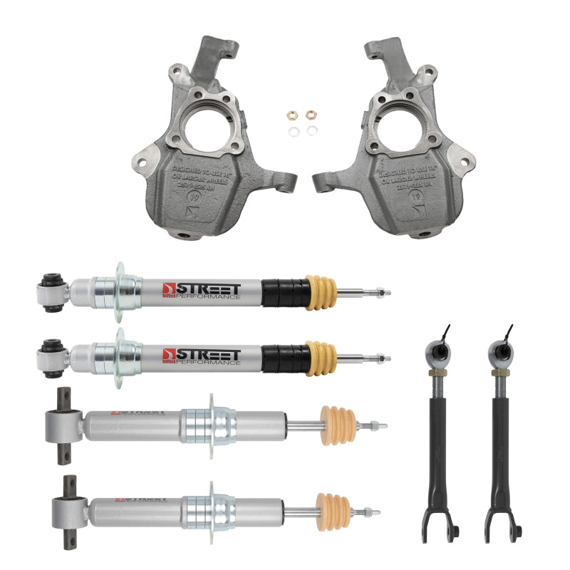 BT Lowering Kit - Belltech 21+ GM SUV SWB ONLY Front and Rear Lowering Kit w/ Street Performance Struts
