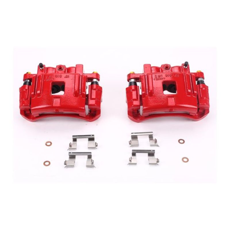 PSB Red Calipers - Power Stop 04-08 Chevrolet Colorado Front Red Calipers w/Brackets - Pair