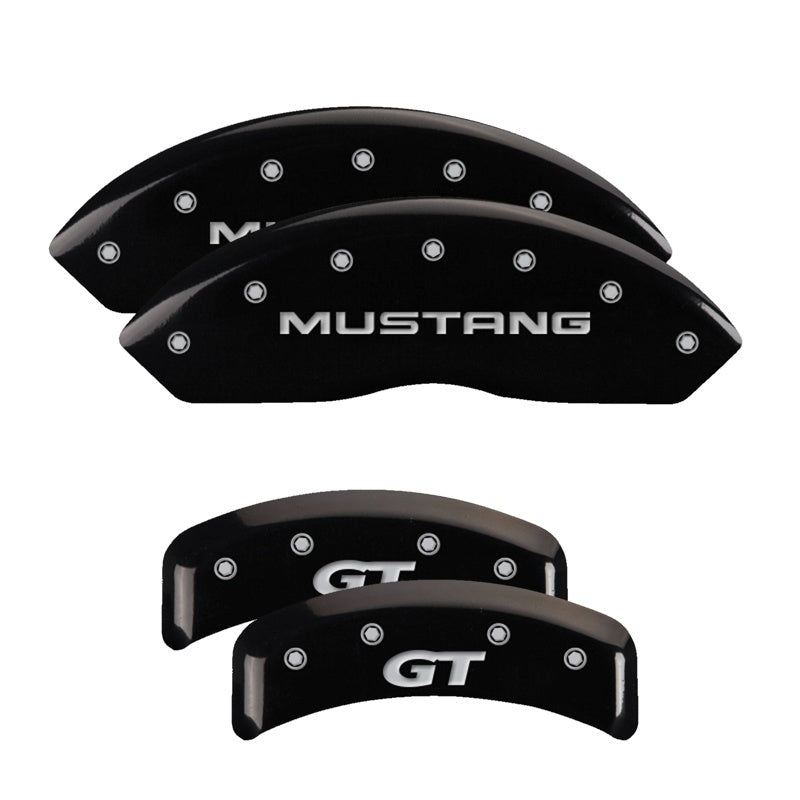 MGP Caliper Covers 4 Logo - MGP 4 Caliper Covers Engraved Front Mustang Engraved Rear SN95/GT Black finish silver ch