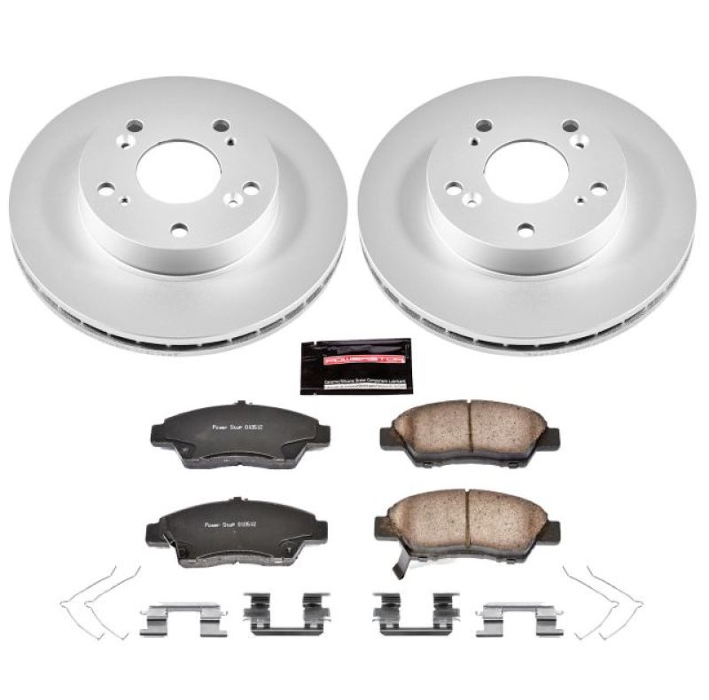 PSB Z17 Evolution Coated Kit - Power Stop 11-15 Honda CR-Z Front Z17 Evolution Geomet Coated Brake Kit