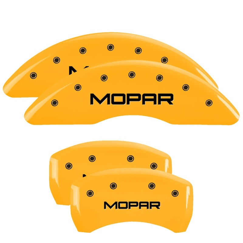 MGP Caliper Covers 4 Logo - MGP 4 Caliper Covers Engraved Front & Rear MOPAR Yellow finish black ch