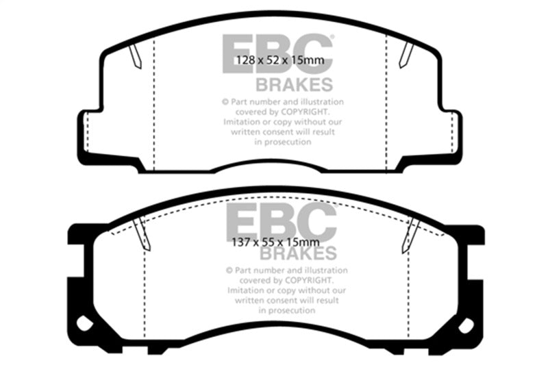 EBC Ultimax2 Brake Pad Sets - EBC 90-93 Toyota Previa Rear Drums Ultimax2 Front Brake Pads