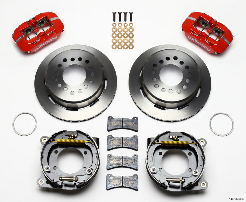 WIL Dynapro Brake Kit - Wilwood Dynapro Low-Profile 11.00in P-Brake Kit - Red Ford 8.8 w/2.50in Offset-5 Lug