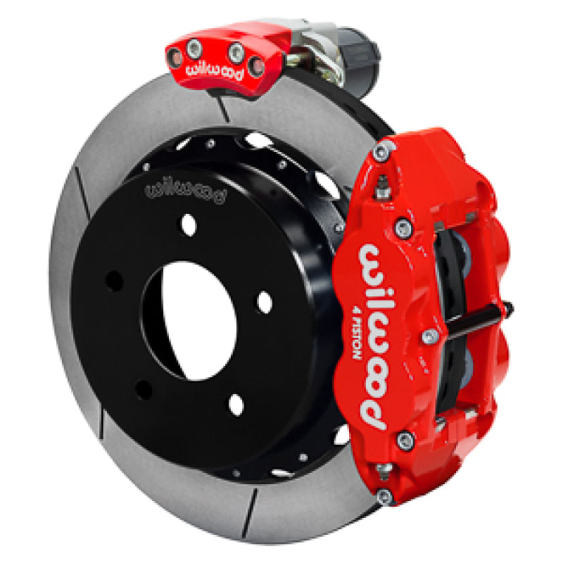 WIL Superlite Brake Kit - Wilwood 88-98 GM C1500 Superlite Rear Electronic Parking Brake Kit 14in Rotor 3.25in Offset - Red