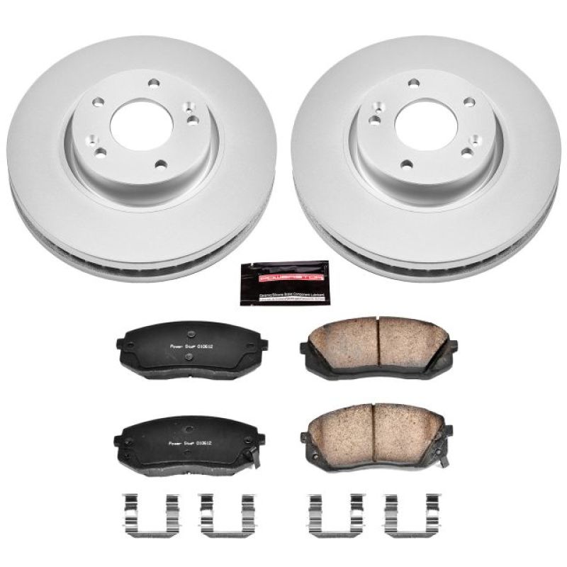 PSB Z17 Evolution Coated Kit - Power Stop 10-15 Hyundai Tucson Front Z17 Evolution Geomet Coated Brake Kit