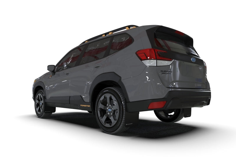 RAL UR Blk Flap/Red & Wht Logo - Rally Armor 22-24 Subaru Forester & Wilderness Black UR Mud Flap w/Red Logo