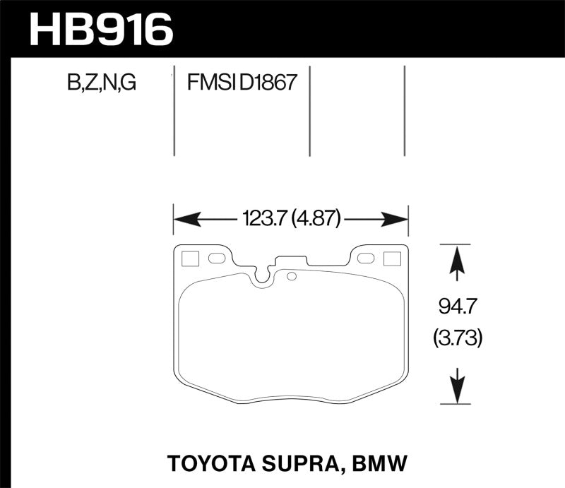 HAWK DTC-60 Brake Pad Sets - Hawk 2020 Toyota Supra / 19-20 BMW Z4 DTC-60 Front Brake Pads