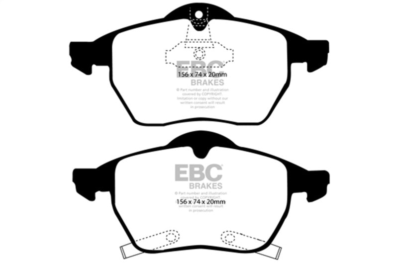 EBC Yellowstuff Brake Pad Sets - EBC 98 Saab 9-3 2.0 Turbo Yellowstuff Front Brake Pads
