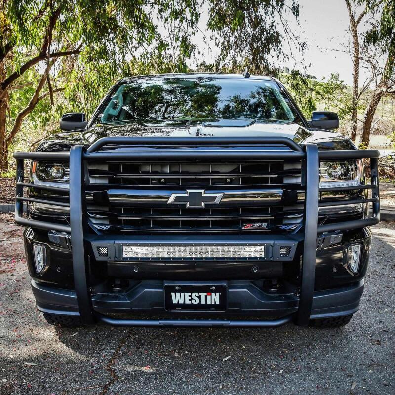 WES Sportsman Grille Guards - Westin 16-18 Chevy Silverado 1500 Sportsman X Grille Guard - Textured Black