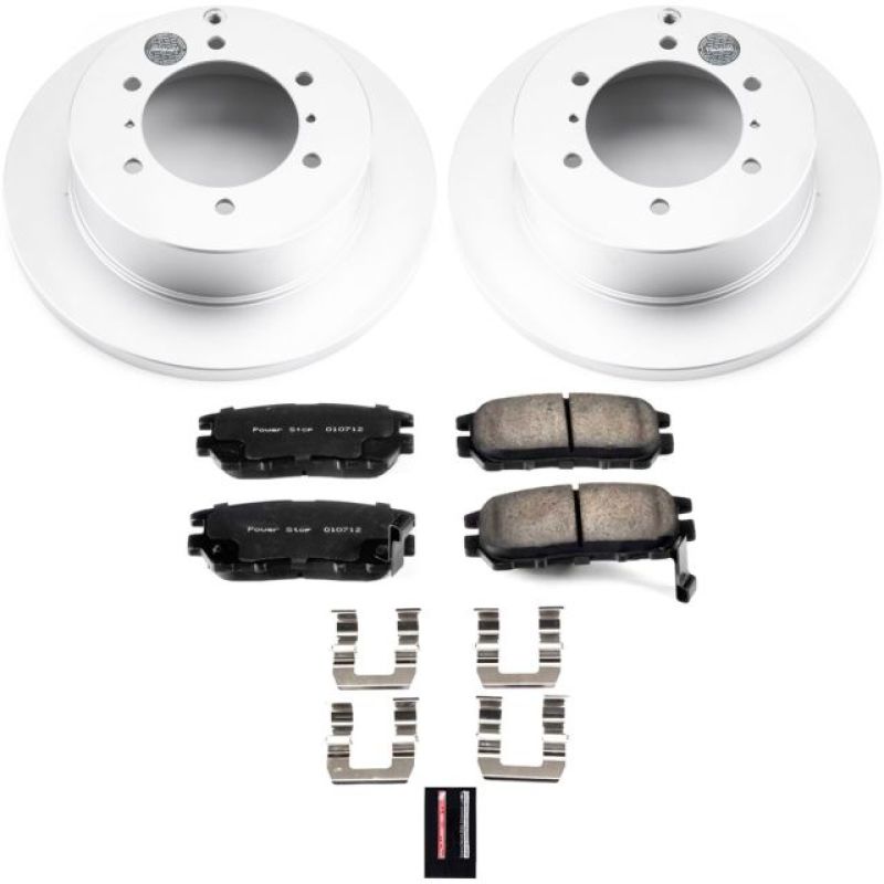 PSB Z17 Evolution Coated Kit - Power Stop 91-00 Mitsubishi Montero Rear Z17 Evolution Geomet Coated Brake Kit