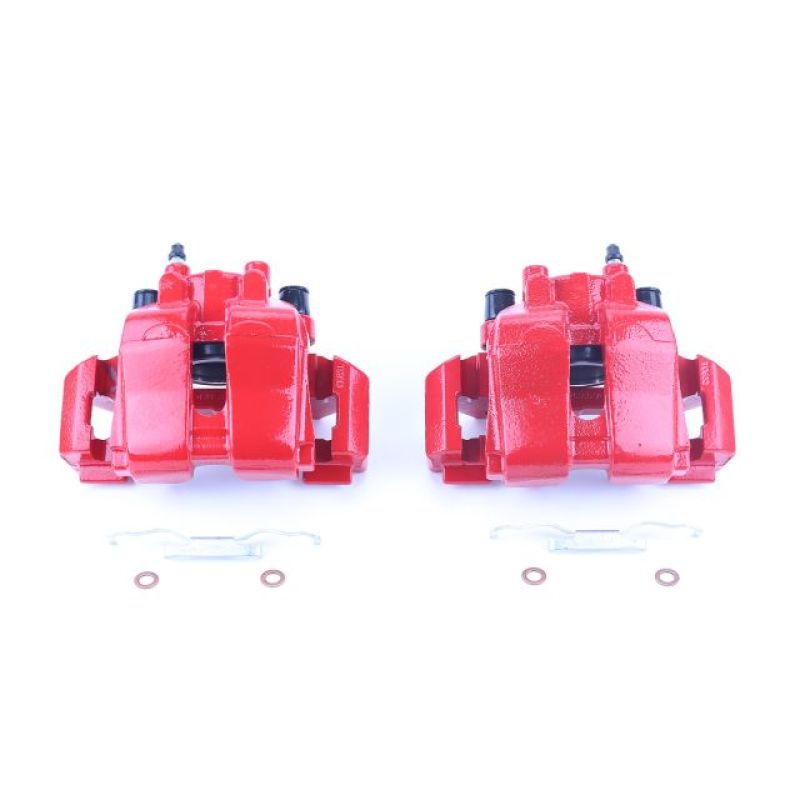 PSB Red Calipers - Power Stop 07-12 Ford Escape Front Red Calipers w/Brackets - Pair