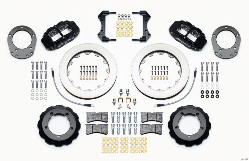 WIL Superlite Brake Kit - Wilwood Narrow Superlite 4R Front Hat Kit 12.88in 76-77 Ford Bronco Dana 44 w/Lines