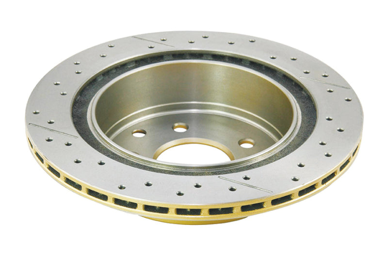 DBA Street Slot&Drill Rotors - DBA 03-24 Infiniti G35 Standard Brakes Rear Street Series Drilled & Slotted Rotor w/Gold Hat