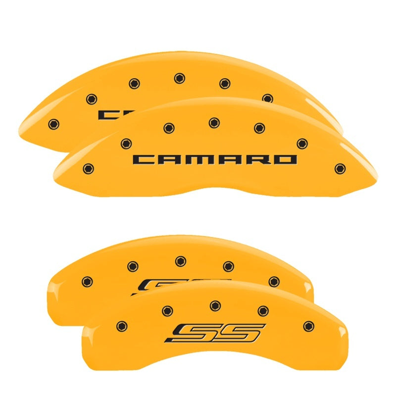 MGP Caliper Covers 4 Logo - MGP 4 Caliper Covers Engraved Front Gen 5/Camaro Engraved Rear Gen 5/SS Yellow finish black ch