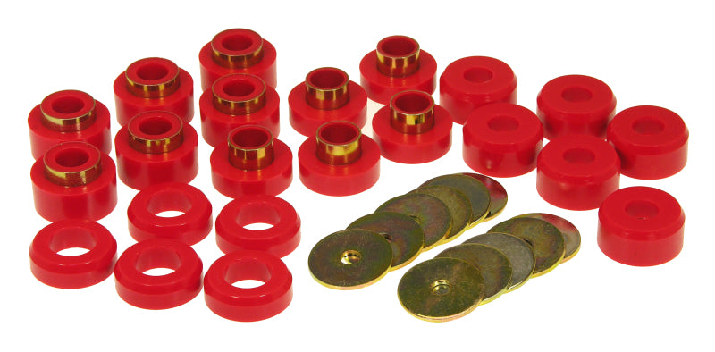 PRO Body/Subframe Bush - Red - Prothane 97 Jeep TJ Body Mount Kit - Red