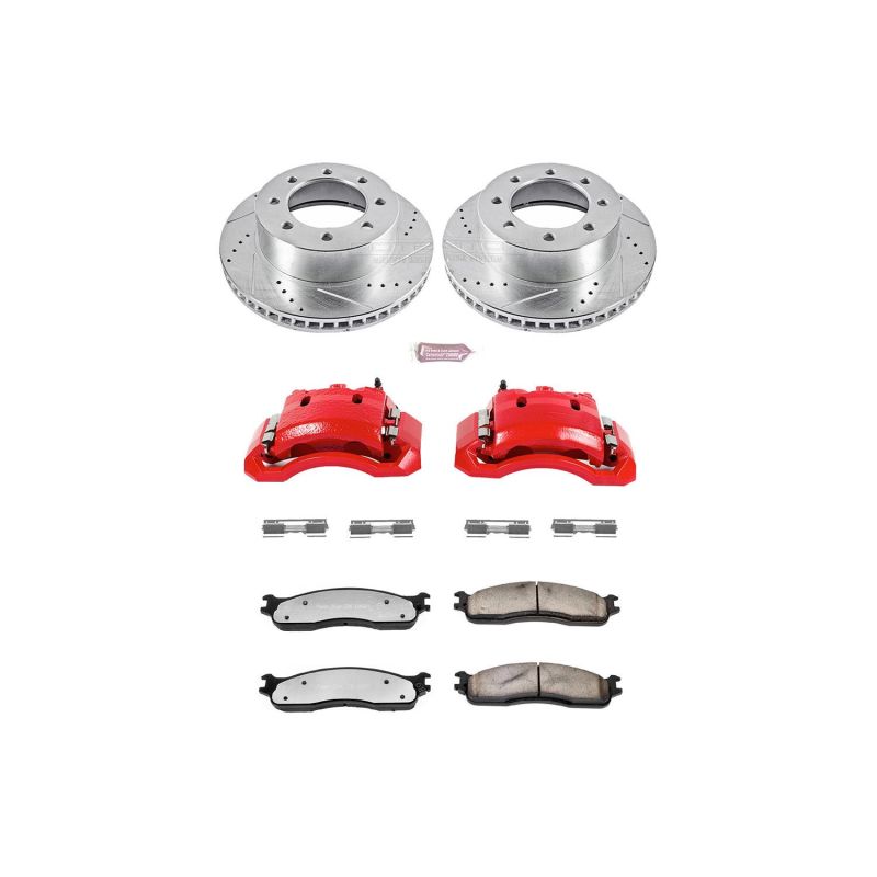 PSB Red Calipers - Power Stop 06-08 Dodge Ram 1500 Front Z36 Truck & Tow Kit w/Cals