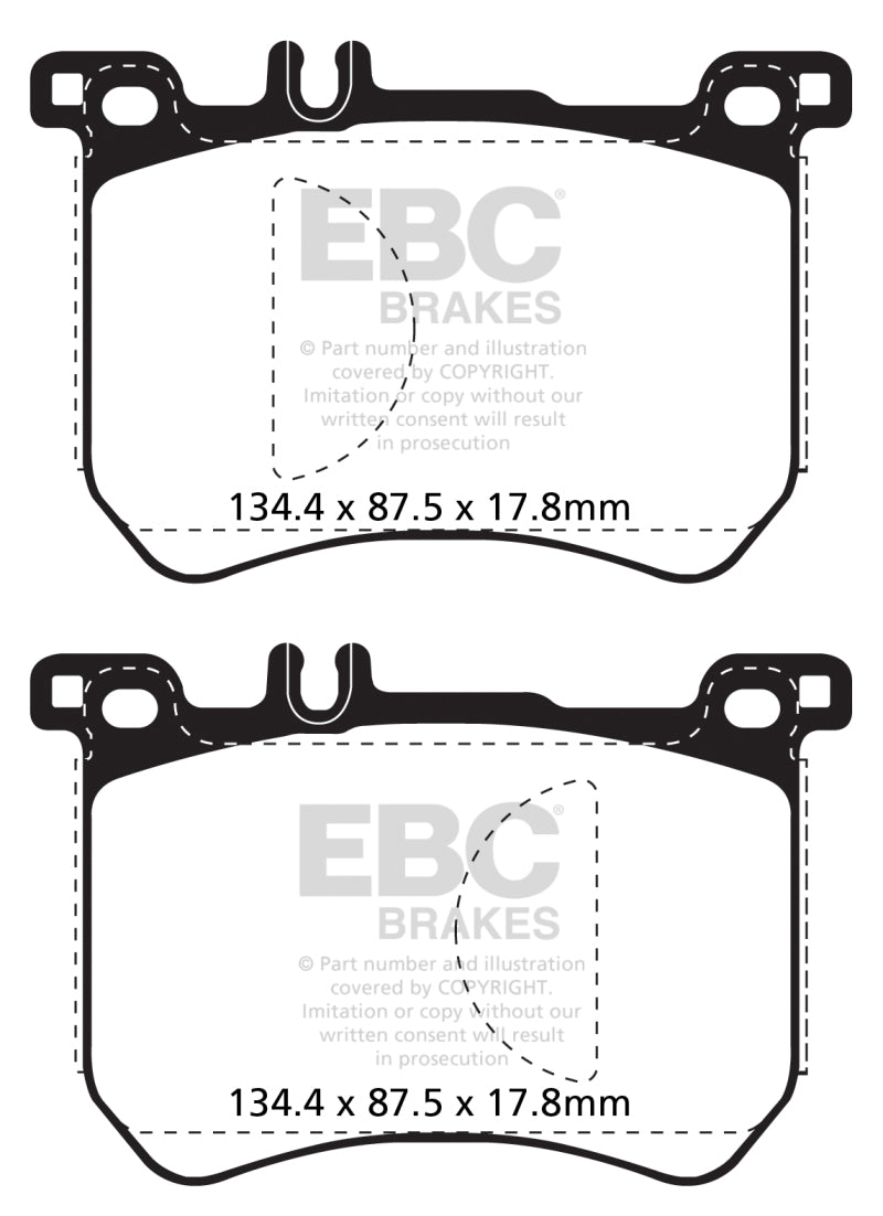 EBC Redstuff Brake Pad Sets - EBC 15+ Mercedes-Benz SL400 3.0 Twin Turbo Redstuff Front Brake Pads