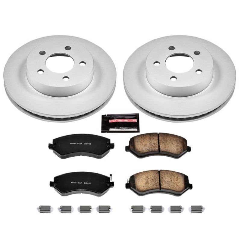 PSB Z17 Evolution Coated Kit - Power Stop 02-07 Jeep Liberty Front Z17 Evolution Geomet Coated Brake Kit