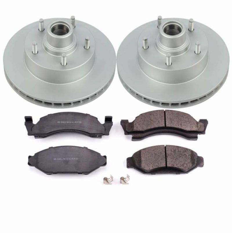 PSB Z17 Evolution Coated Kit - Power Stop 1986 Ford E-150 Front Z17 Evolution Geomet Coated Brake Kit