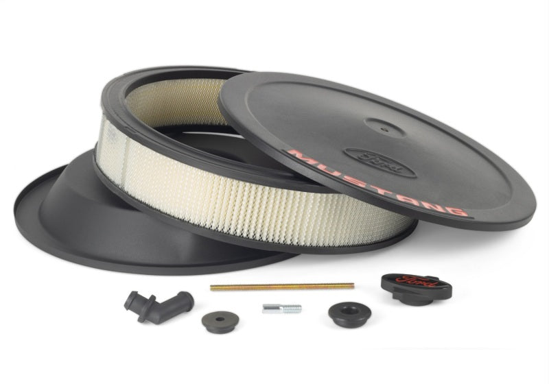FR Air Cleaners - Ford Racing Air Cleaner Kit - Black Crinkle Finish w/ Red Mustang Emblem