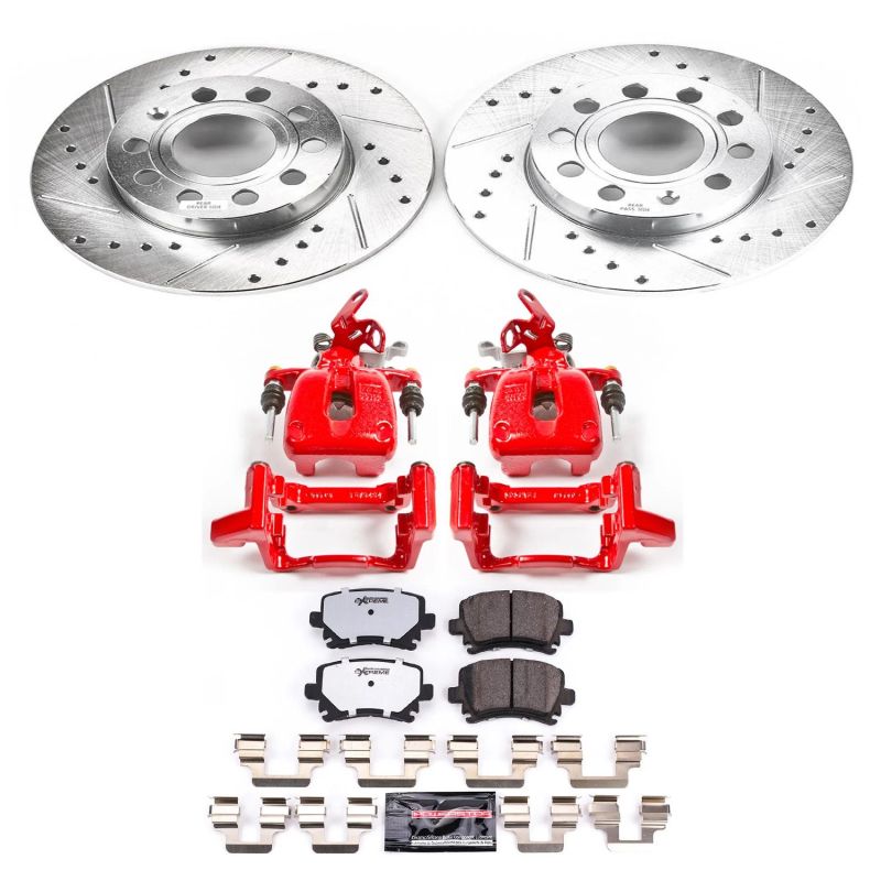PSB Z26 Street Kit w/Cals - Power Stop 2008 Audi A3 Rear Z26 Street Warrior Brake Kit w/Calipers