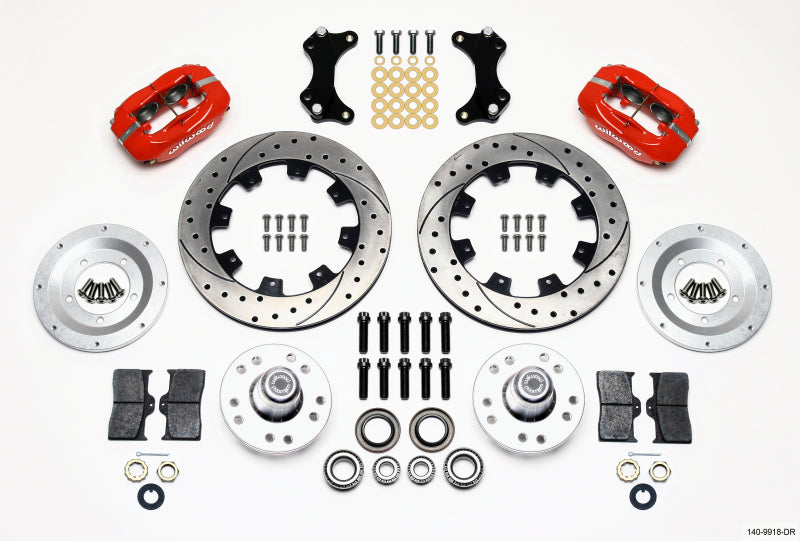 WIL Dynalite Brake Kit - Wilwood Forged Dynalite Front Kit 12.19in Drilled-Red WWE ProSpindle