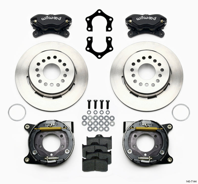 WIL Dynalite Brake Kit - Wilwood Forged Dynalite P/S Park Brake Kit Mopar/Dana 2.36in Off w/Snap Ring Bearing