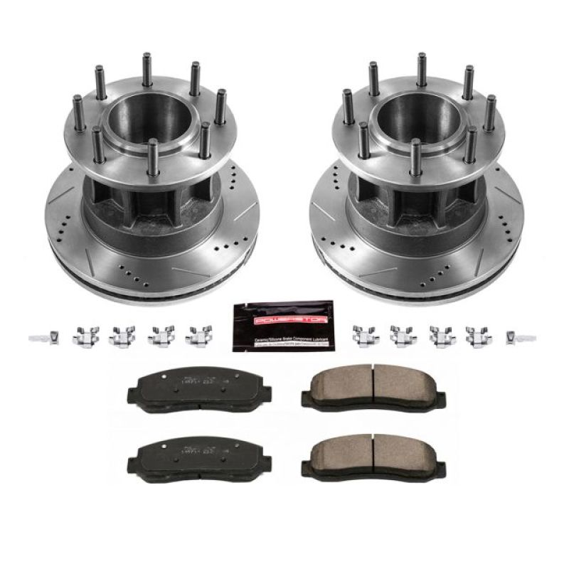 PSB Evolution Drill/Slot Rotor - Power Stop 05-07 Ford F-350 Super Duty Front Z23 Evolution Brake Kit