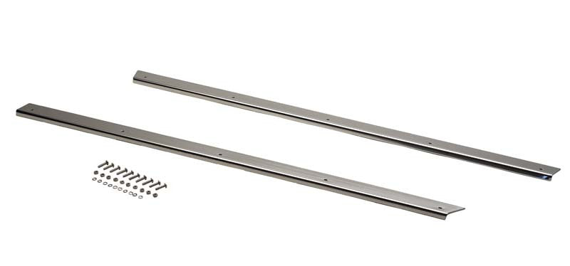 KEN Rocker Guards - Kentrol 87-95 Jeep Wrangler YJ Rocker Guards Pair - Polished Silver