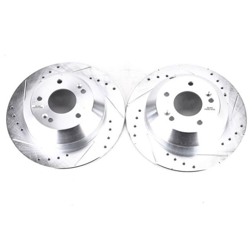 PSB Evolution Drill/Slot Rotor - Power Stop 2019 Hyundai Santa Fe XL Rear Evolution Drilled & Slotted Rotors - Pair